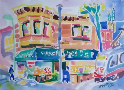 30th Street and Church (2017)_Watercolor on Paper_10.125 in x 14 in
