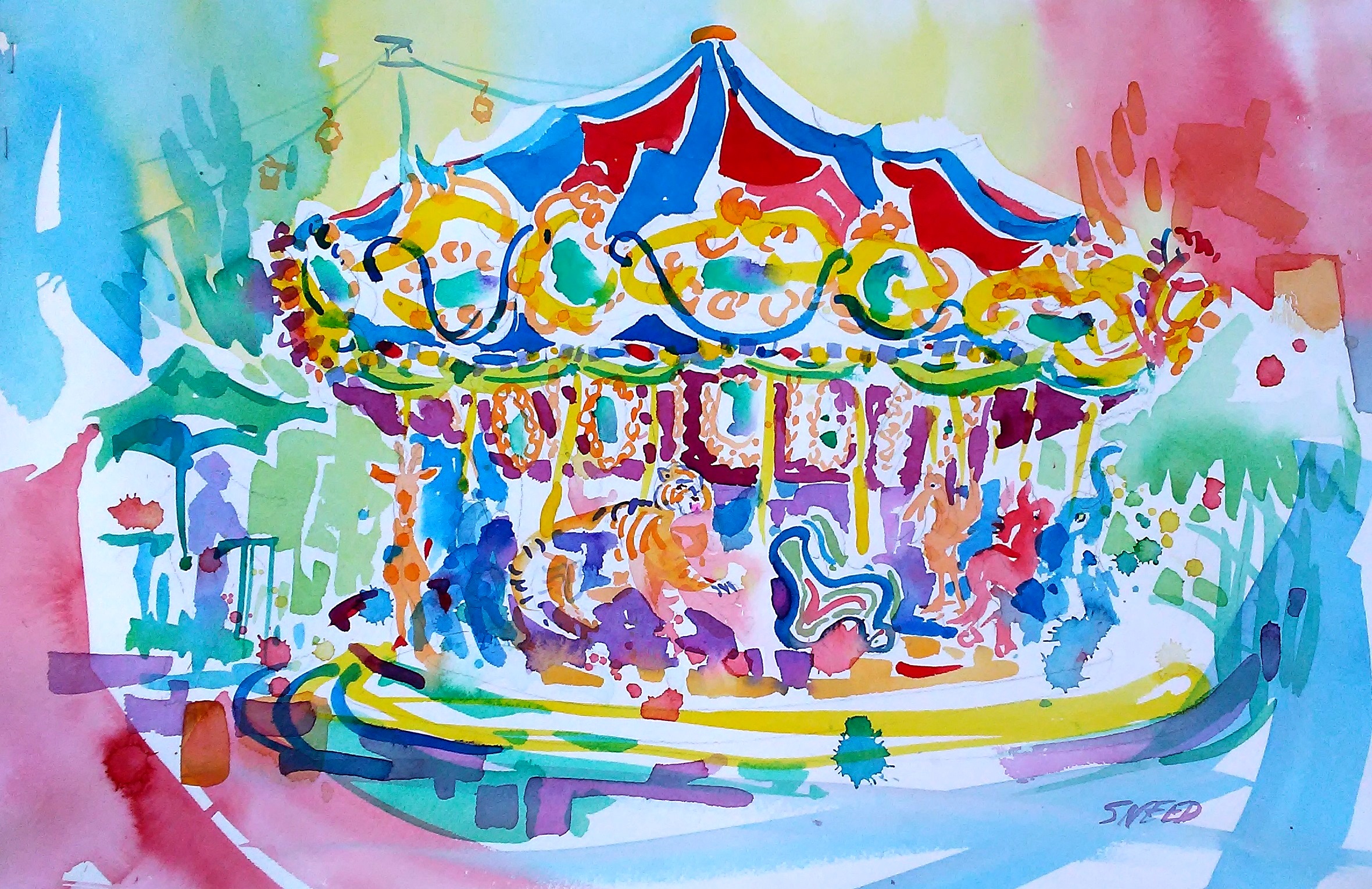 Carousel Oakland Zoo, 13 in x 20 in, 20190502.jpg