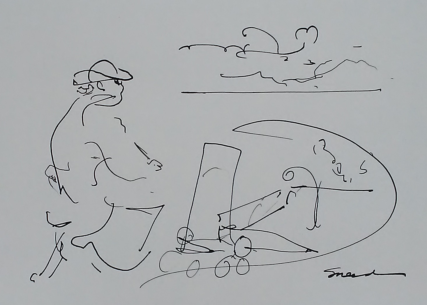 Jackie Drawing at the Rose Garden, 20190916