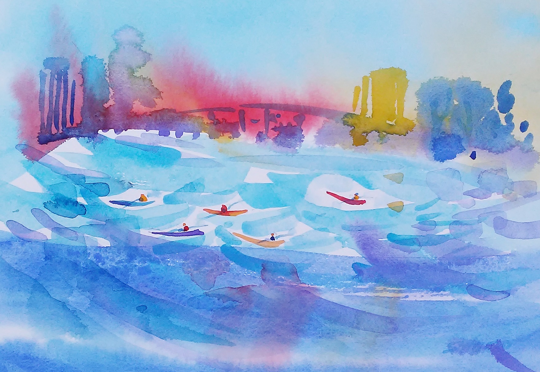 Kayaks on the Estuary, 10 in x 12 in, 20200727