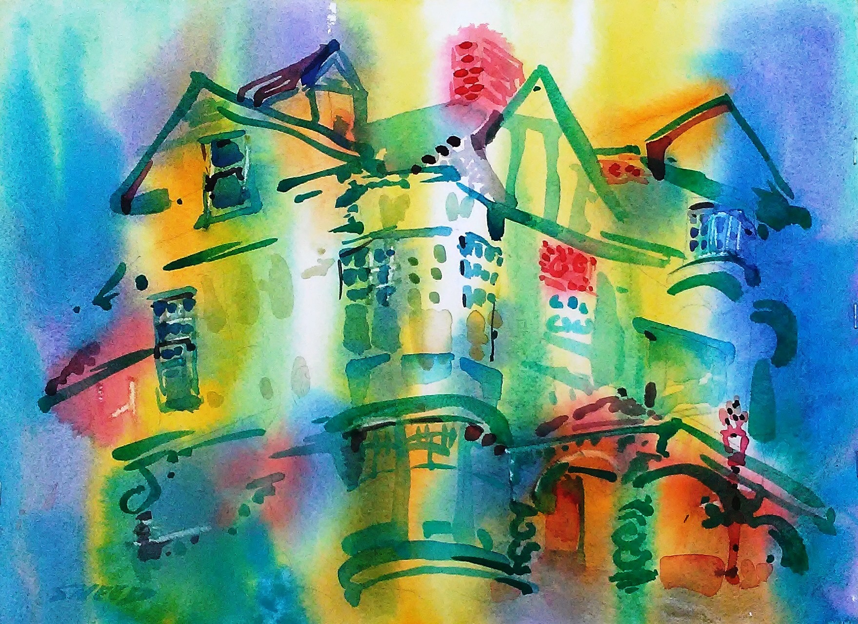 Looking Up to Falkirk Mansion, 18 in x 22 in, 20190914.jpg