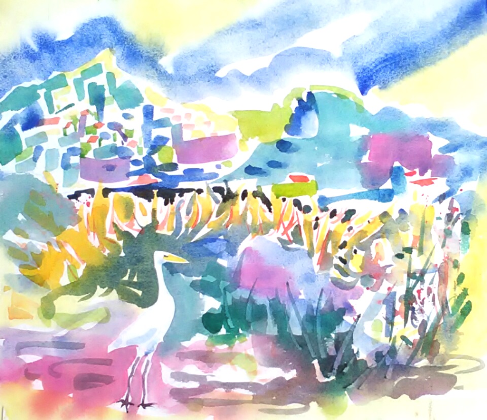 Meeker Slough with Egret_16 in x 20 in, 2017.jpg