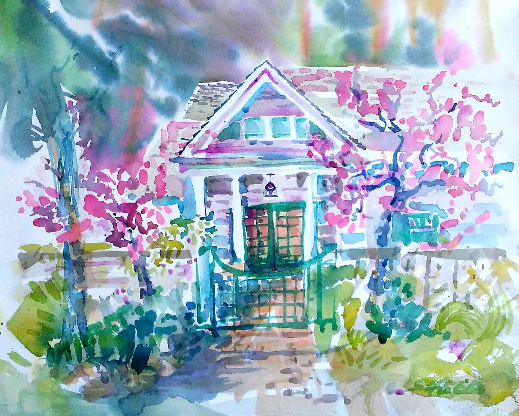 Mills College President's House, 16 in x 24 in, 20200217