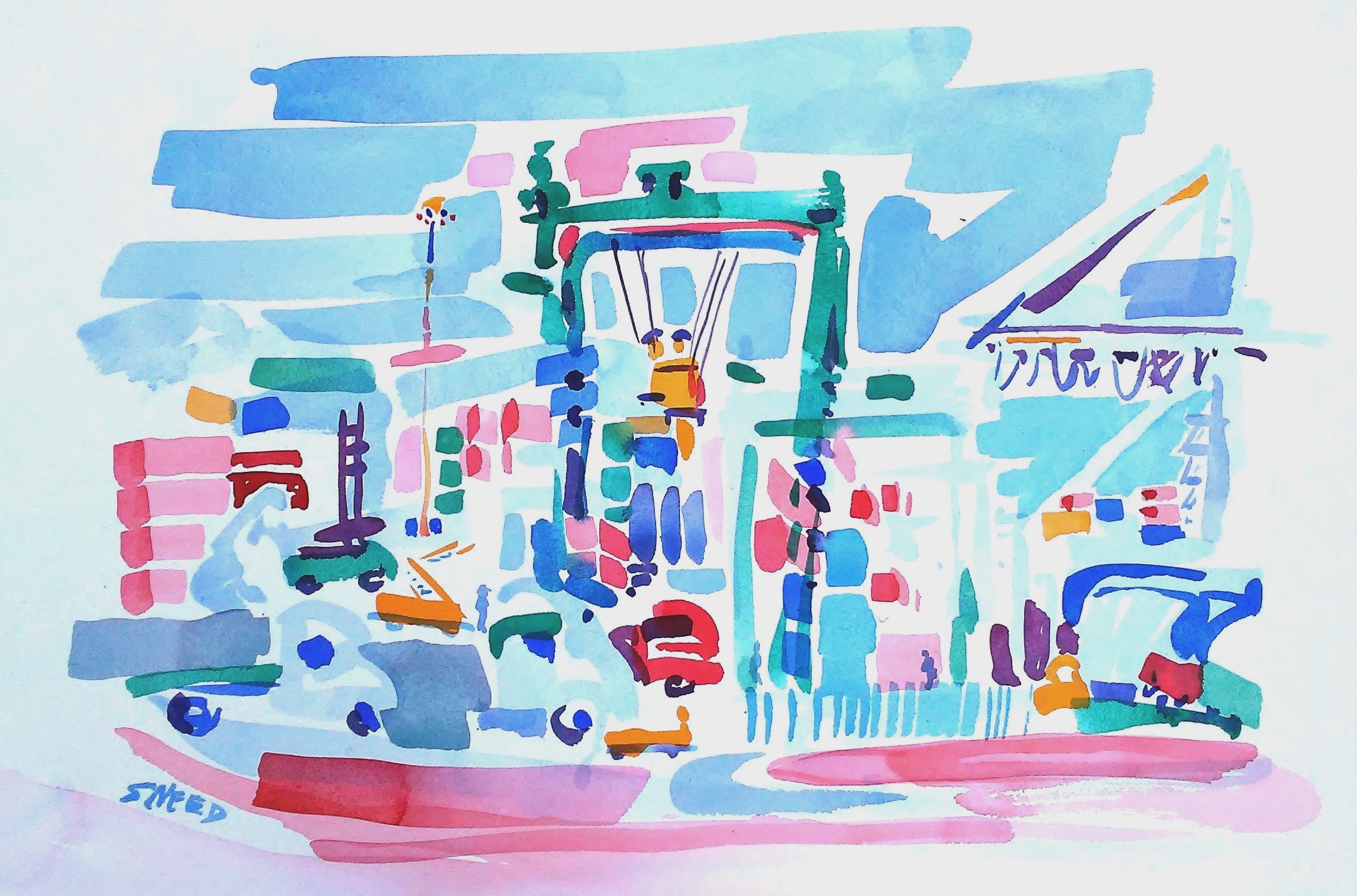 Moving the Goods, Oakland Middle Harbor, 22 in x 26 in framed, 20180820.jpg