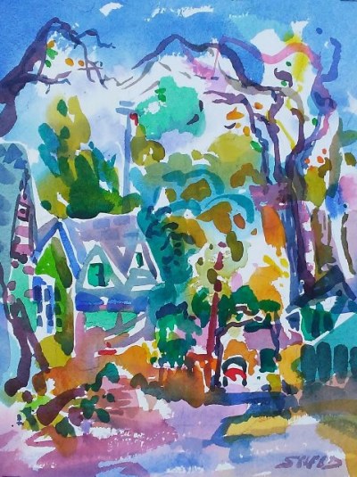 Santa Rosa Alley (2017)_Watercolor on Paper_18.875 in x 15.5 in